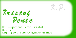kristof pente business card